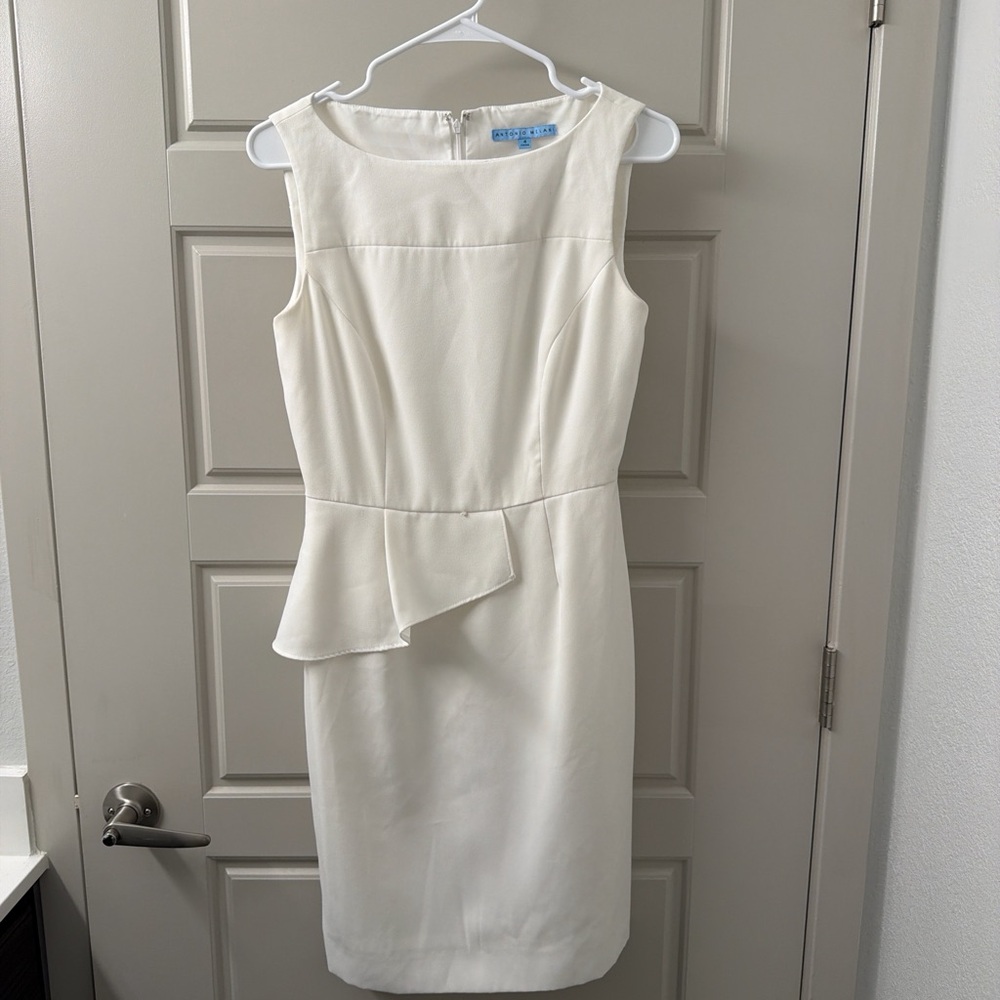 ANTONIO MELANI Cream Sleeveless Midi Dress